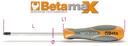 Beta Schroevendraaier voor Torx® schroeven 1297TX 27 - 012970027