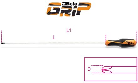 Beta Schroevendraaiers voor Phillips® kruiskopschroeven, lange uitvoering 1262L 3X300 - 012620203