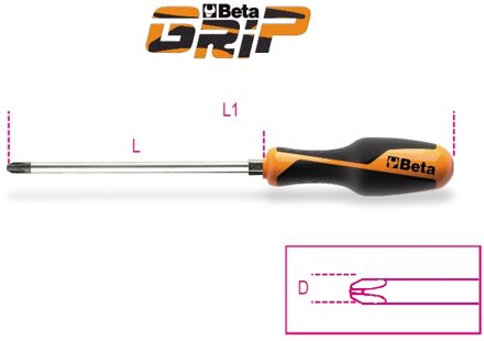 Beta Schroevendraaiers voor Phillips® kruiskopschroeven met zeskant 1262E 6X150 - 012620153