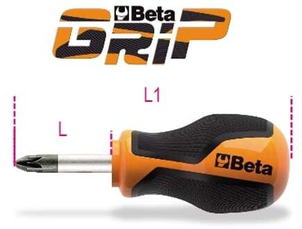 Beta Schroevendraaiers voor Pozidriv®-Supadriv® kruikopschroeven, korte uitvoering 1269N/PZ 2 - 012690012