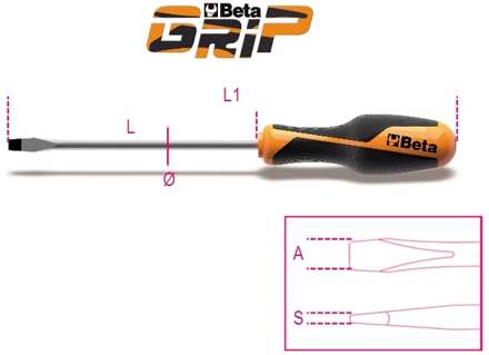 Beta Schroevendraaiers voor sleufschroeven 1260 4X100 - 012600030