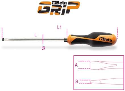 Beta Schroevendraaiers voor sleufschroeven met zeskant 1260E 6,5 - 012600156