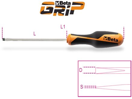 Beta Schroevendraaiers voor verzonken sleufschroeven 1264 2,5X60 - 012640003