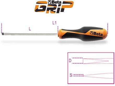 Beta Schroevendraaiers voor verzonken sleufschroeven 1264 4X100 - 012640012