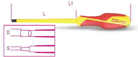 Beta Schroevendraaiers voor verzonken sleufschroeven 1274MQ 4X100 - 012740706