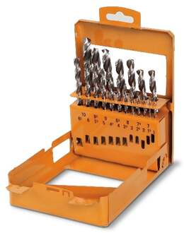 Beta Set spiraalboren, korte uitvoering HSS volledig geslepen glimmende afwerking (art. 142) in kistje 412/SP49 - 004120449