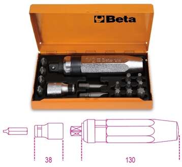Beta Slagschroevendraaier met 14 bit en houder in kist 1295/C14 - 012950108