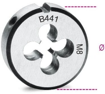 Beta Snijplaten, fijne spoed, metrische draad verchroomd staal 441 6X0,75 - 004410004