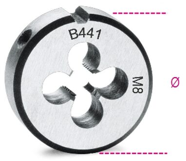 Beta Snijplaten, fijne spoed, metrische draad verchroomd staal 441 7X0,75 - 004410005