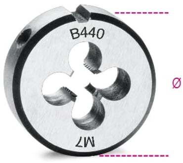 Beta Snijplaten, grove spoed, metrische draad, verchroomd staal 440 2 - 004400002