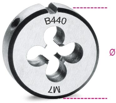 Beta Snijplaten, grove spoed, metrische draad, verchroomd staal 440 9 - 004400009