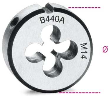 Beta Snijplaten, grove spoed, metrische draad, verchroomd staal 440A 10X1,5 - 004400110