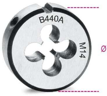 Beta Snijplaten, grove spoed, metrische draad, verchroomd staal 440A 14X2 - 004400114