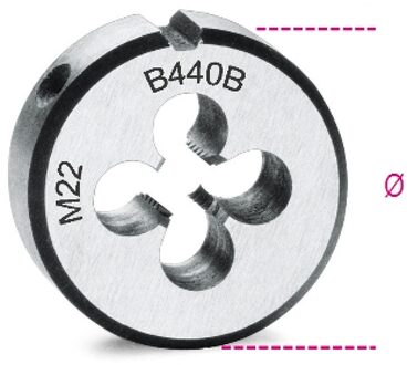 Beta Snijplaten, grove spoed, metrische draad, verchroomd staal 440B 18X2,5 - 004400122