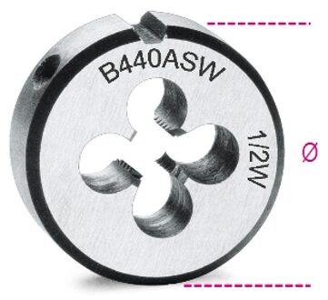 Beta Snijplaten, Whitworth draad verchroomd staal 440ASW 1/2 - 004400208