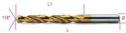Beta Spiraalboren, korte uitvoering HSS-TiN volledig geslepen 414 5,00 - 004140088