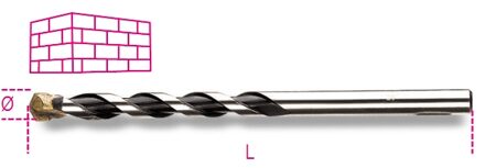 Beta Steenboren, korte uitvoering vervaardigd uit gefreesd staal met hardmetalen snijplaten 417 16 - 004170018