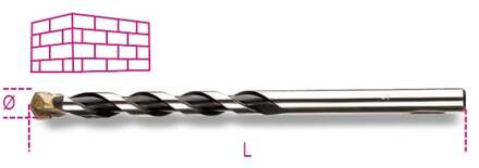 Beta Steenboren, korte uitvoering vervaardigd uit gefreesd staal met hardmetalen snijplaten 417L 8 - 004170113