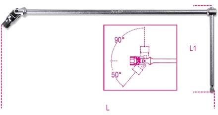 Beta T-sleutel met cardangewricht en bithouder 852 1/4 - 008520006