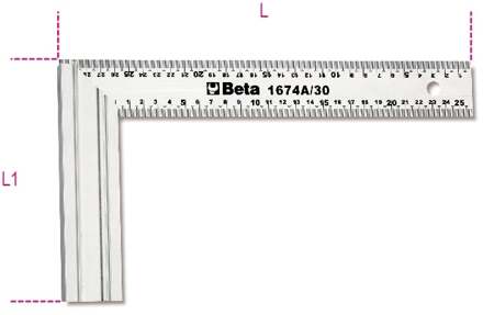 Beta Timmermans winkelhaak vervaardigd uit staal aluminium aanslag 1674A 400 - 016740140