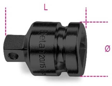 Beta Verloopdop 1/2” naar 3/8” 720/15 - 007200810