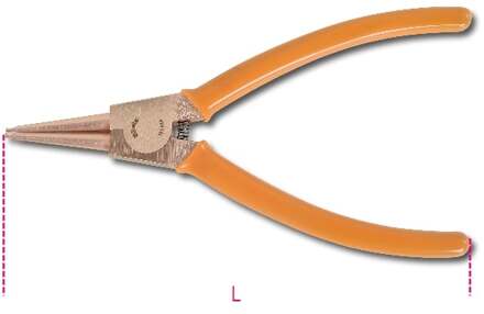 Beta Vonkvrije borgveertangen, rechte uitwendige punten, PVC-handgrepen 1036BA 200 - 010360820