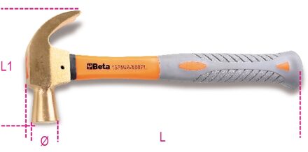 Beta Vonkvrije penbank klauwhamer, kunststof steel 1375BA/PL 680 - 013750800