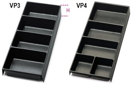 Beta Voorgevormde kunststof inzetbakken voor kleine delen voor alle modellen gereedschapskisten en voor de gereedschapswagens VP4 - 088880354