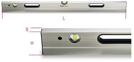 Beta Waterpassen vervaardigd uit aluminium, met 2 onbreekbare libellen nauwkeurigheid: 1mm/m 1696S 1500 - 016960415