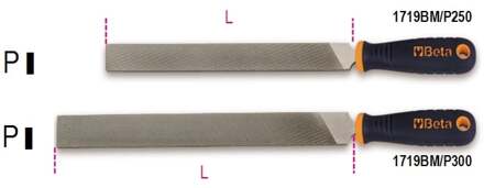 Beta werkplaatsvijl, plat met kunststof handgreep 1719BMB/P 300 - 017190153