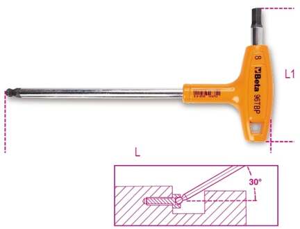Beta Zeskant stiftsleutels met kogelkop en kunststof handgreep 96TBP 2,5 - 000960685