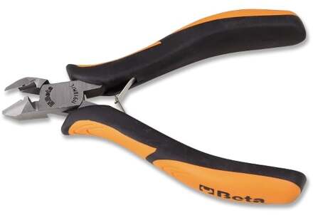 Beta Zijkniptang met dunne bekken en vlakke snijvorm. Twee componenten handgreep 1191BM/L - 011910110