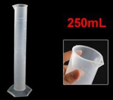 Betaalbare Lab Set 250 mL Clear Wit Plastic Vloeibare Meting Afgestudeerd Cilinder