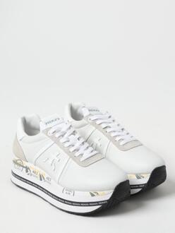 Beth Witte Leren Platform Sneakers