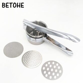 Betohe 3 In 1 Rvs Aardappel Druk Aardappel Ricer Fruit Juicr Knoflookpers Mashers Vegetable Gereedschap