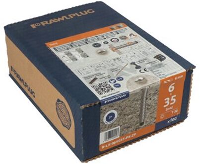 Betonschroef 7,5 | 6 stuksX50 Vz Lbk Torx TX30 | 100 stuks - R34-R-LX-06X050-PX-ZP