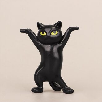 Betoverende Kat Houder Vorm Beugel Make Storage Grappig Speelgoed Cadeau Voor Kinderen Auto Decoratie Dansen Patroon Desktop Ornament zwart