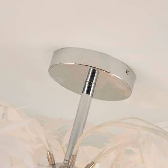 Betoverende plafondlamp Maple met bladeren wit, chroom