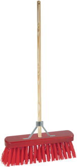 Betra Buitenbezem - FSC hout - kunstvezel - rood - hard - 30 x 120 cm