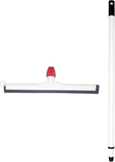 Betra Douchetrekker/vloertrekker - kunststof - wit - natuur rubber - B55 cm - Uitschuif steel