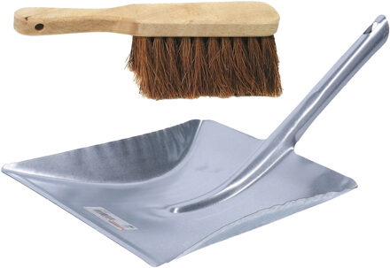 Betra Handveger van 40 cm - met metalen stofblik 20 x 40 cm - Stoffer en blik set