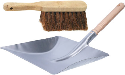 Betra Handveger van 40 cm - met metalen stofblik 20 x 40 cm - Stoffer en blik set