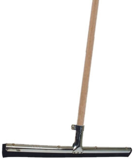 Betra Vloertrekker/douchetrekker voor water metaal/rubber 35 cm met houten steel 130 cm