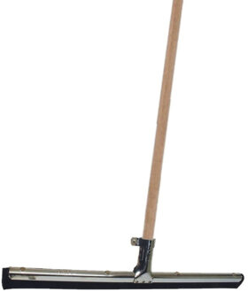 Betra Vloertrekker/douchetrekker - voor water metaal/rubber - 60 cm - met houten steel 130 cm