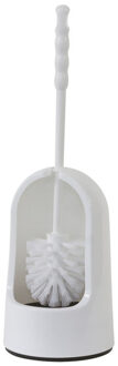 Betra WC-borstel/toiletborstel in houder - wit - kunststof - 14 x 40 cm