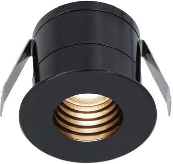 Betty Mini LED Inbouwspot - 12 Volt 3 Watt 140 lumen - 2700K warm wit - Dimbaar - Verzonken - Plat 37mm - IP44 waterdicht - Zwart