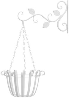 Beugel Haak Ijzeren Hanger Planten Houder Balkon Woondecoratie Europese Stijl Muur Opknoping Bloempot Ondersteuning white1