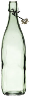 Beugelfles/weckfles - glas - transparant - luchtdicht - 1.0 liter - waterfles