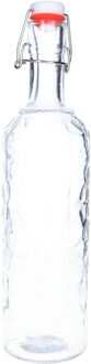 Beugelfles/weckfles - glas - transparant - luchtdicht - 1,1 liter