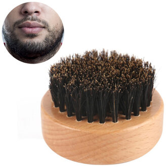 Beuken Houten Baard Borstel Varkenshaar Scheerkwast Mannen Baard Borstel Scheren Kam Voor Reizen Kapper Cleaning Care Ronde Handvat